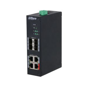 Switch PoE industrial 4 puertos + 4 SFP · 96W Dahua DH-HS4408-4ET-96
