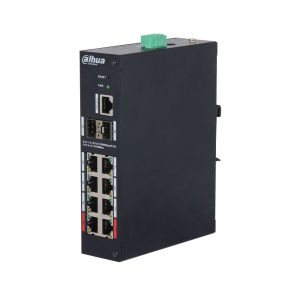 Switch PoE industrial Gigabit 8 puertos + 2 SFP · 110W Dahua DH-HS4210-8GT-110