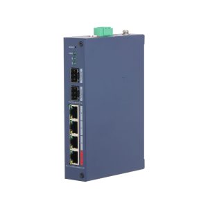 Switch PoE industrial gestionable cloud Dahua Hardened de 6 puertos con 4 PoE Gigabit (90 W, 802.3bt) DH-CHS4206-4GT-90