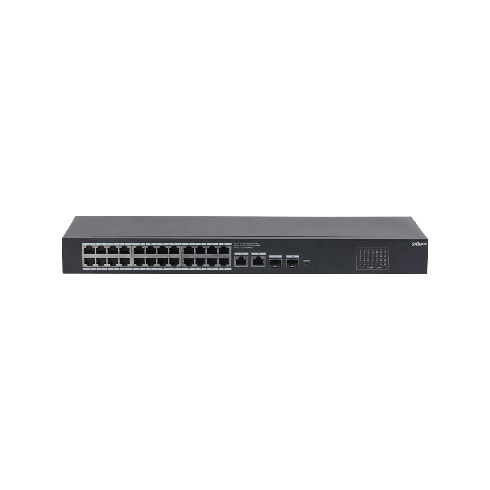 Switch gestionable cloud Dahua L2 de 26 puertos Gigabit (24 RJ45 + 2 uplink + 2 SFP) DH-CS4228-24GT