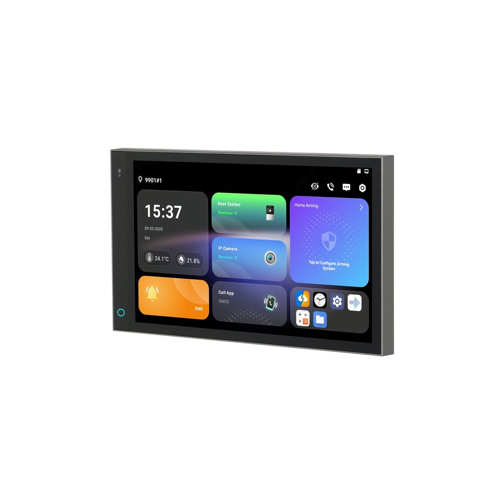 Monitor y panel de control IP Dahua Ultra de 7" con Android 14, 2 hilos, WiFi y PoE DHI-SCP3022A-B-S — vista oficial 1