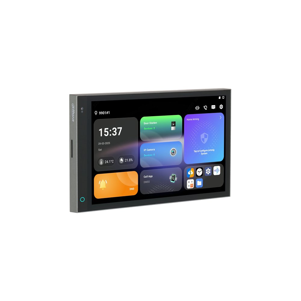 Monitor y panel de control IP Dahua Ultra de 7" con Android 14, 2 hilos, WiFi y PoE DHI-SCP3022A-B-S — vista oficial 3